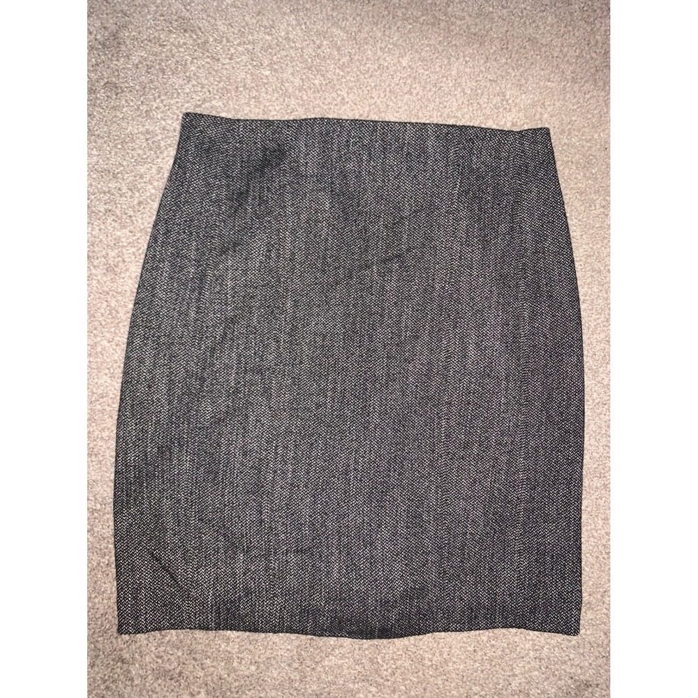 Express Gray Herringbone Pencil Skirt Womens Size 10 Business Office Wear Lined
